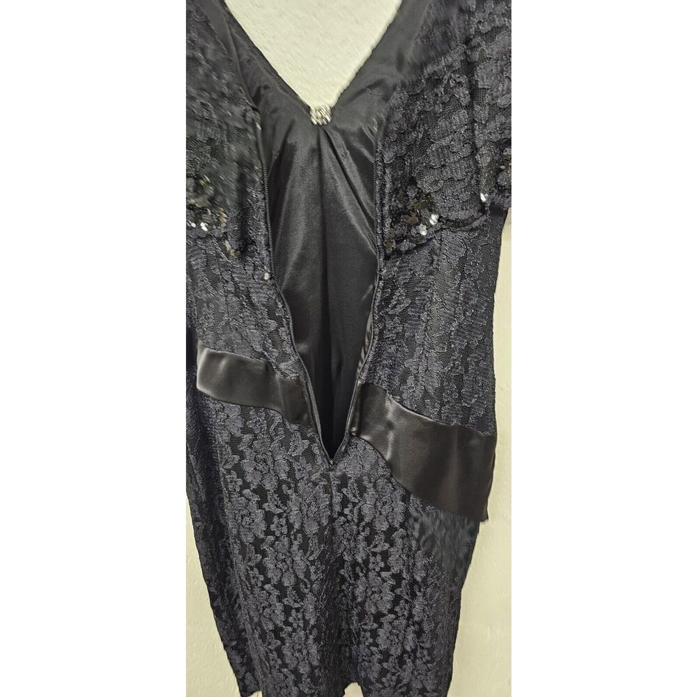 Vintage Cache Sequin Midi Prom Cocktail Dress Siz… - image 6